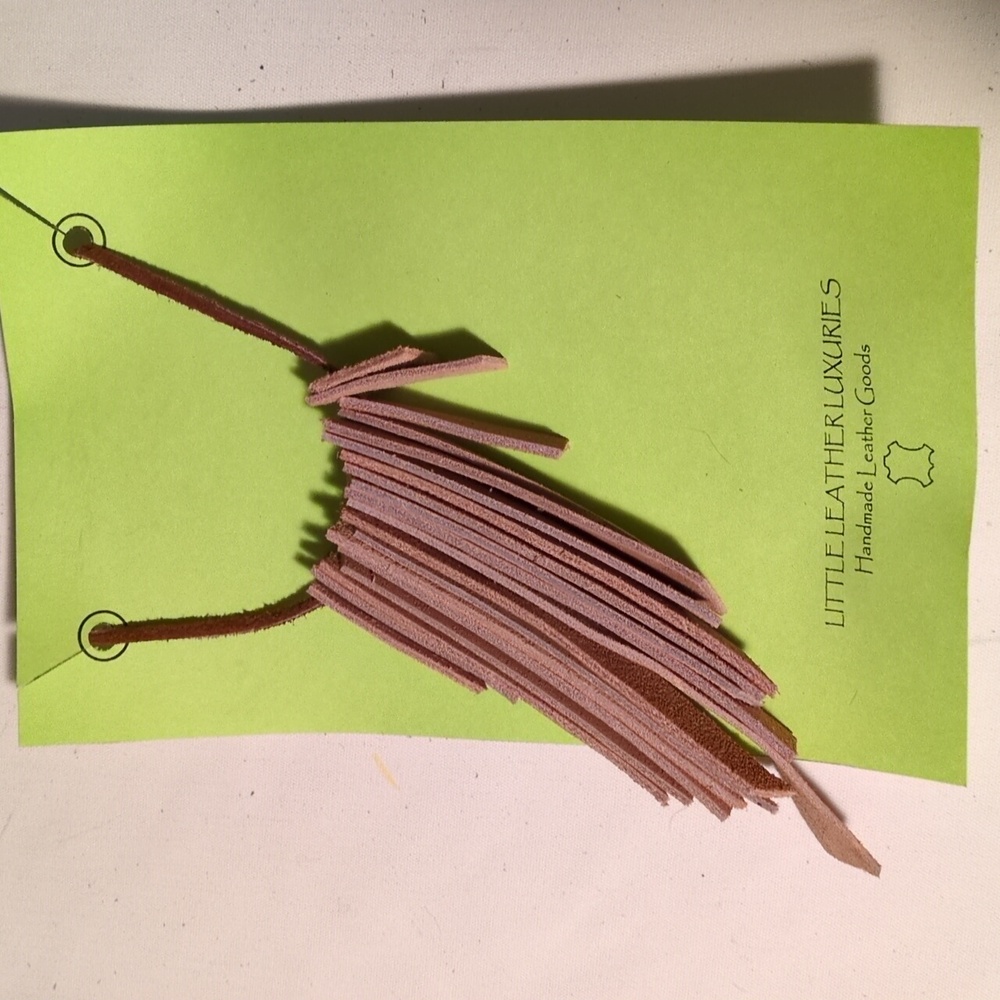 Boho Handmade Genuine Leather FRINGE Statement Necklace-Tan 015 - Picture 9 of 9